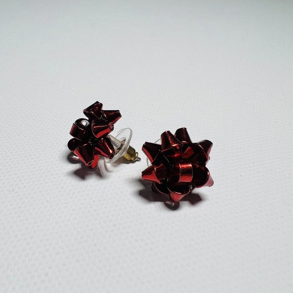 Red Bow Earrings - Picture 4 of 5